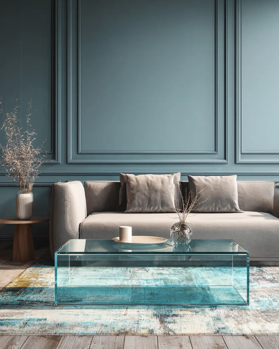 Sky Blue Contemporary Living Room Decor Ideas