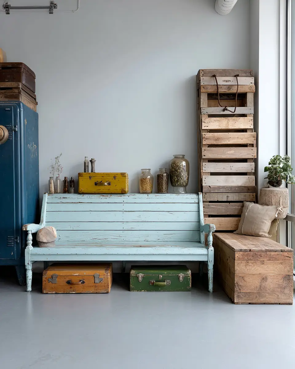 Sky Blue Eclectic Garage Decor Ideas