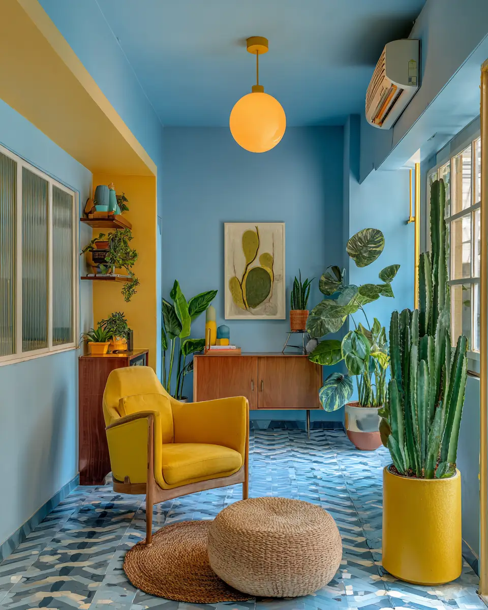 Sky Blue Eclectic Garage Decor Ideas