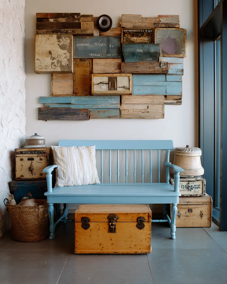 Sky Blue Eclectic Garage Decor Ideas