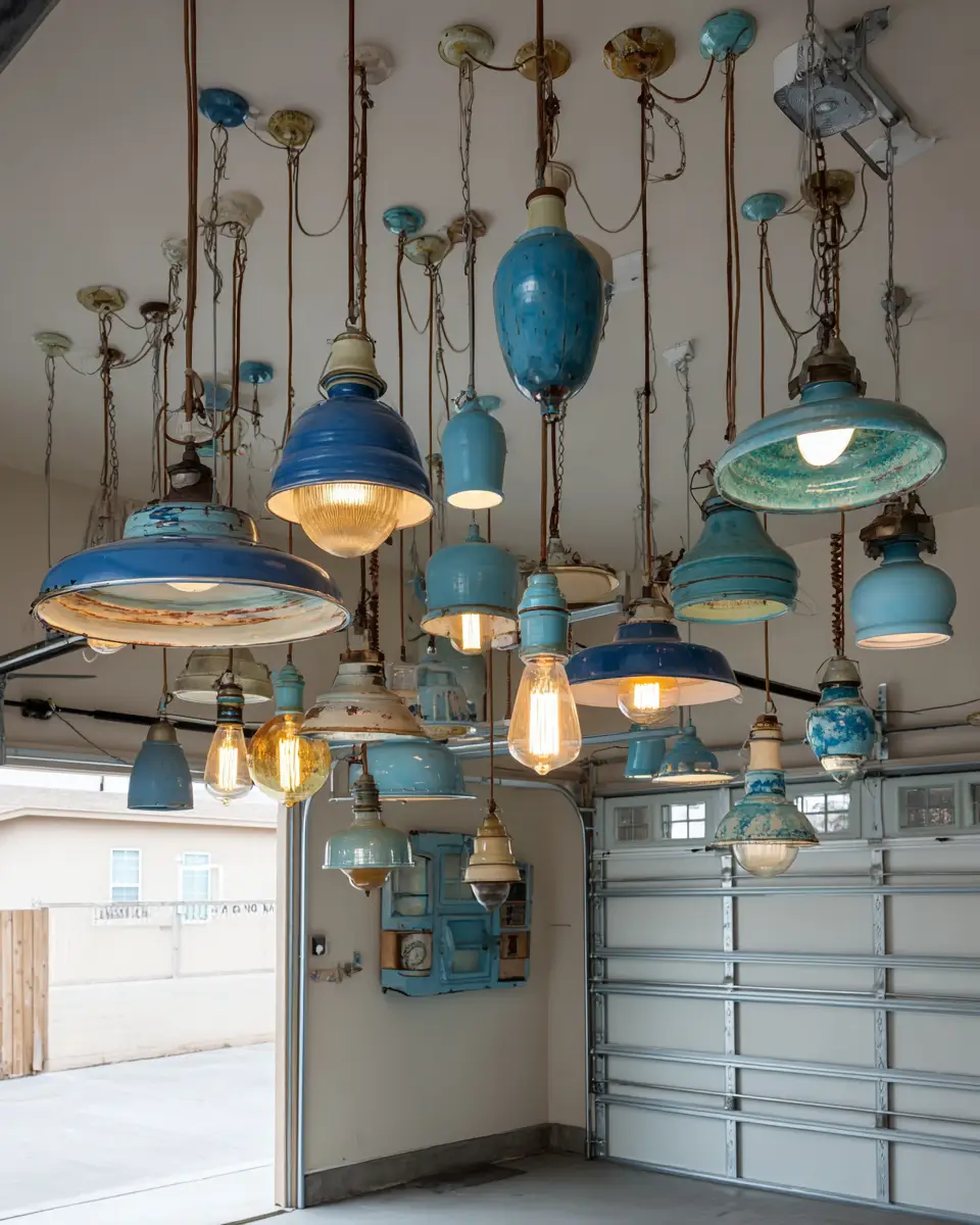 Sky Blue Eclectic Garage Decor Ideas