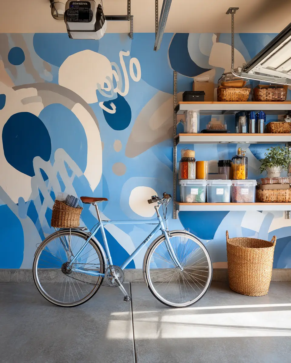 Sky Blue Eclectic Garage Decor Ideas