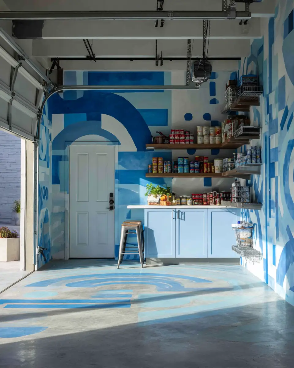 Sky Blue Eclectic Garage Decor Ideas