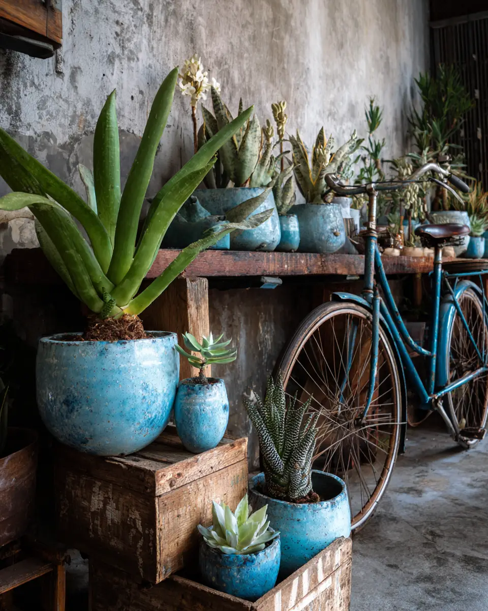 Sky Blue Eclectic Garage Decor Ideas