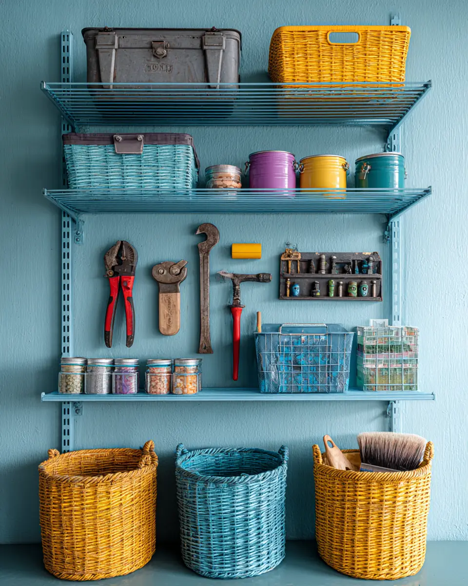 Sky Blue Eclectic Garage Decor Ideas