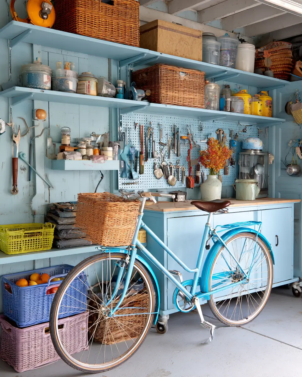 Sky Blue Eclectic Garage Decor Ideas