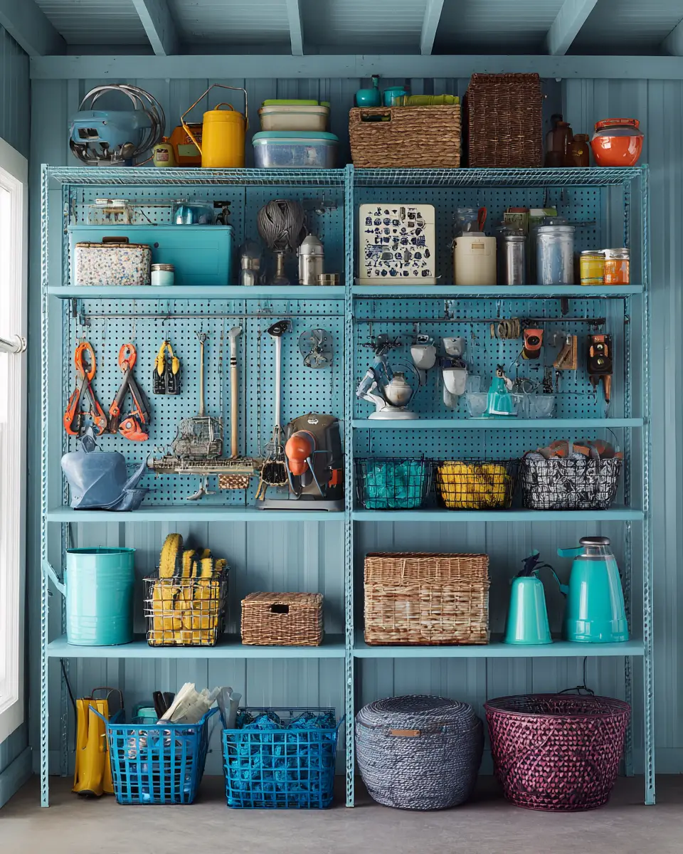 Sky Blue Eclectic Garage Decor Ideas