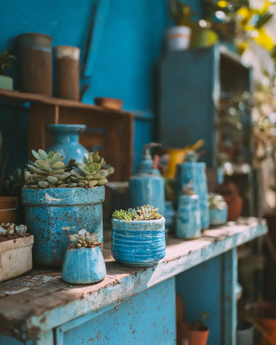 Sky Blue Eclectic Garage Decor Ideas