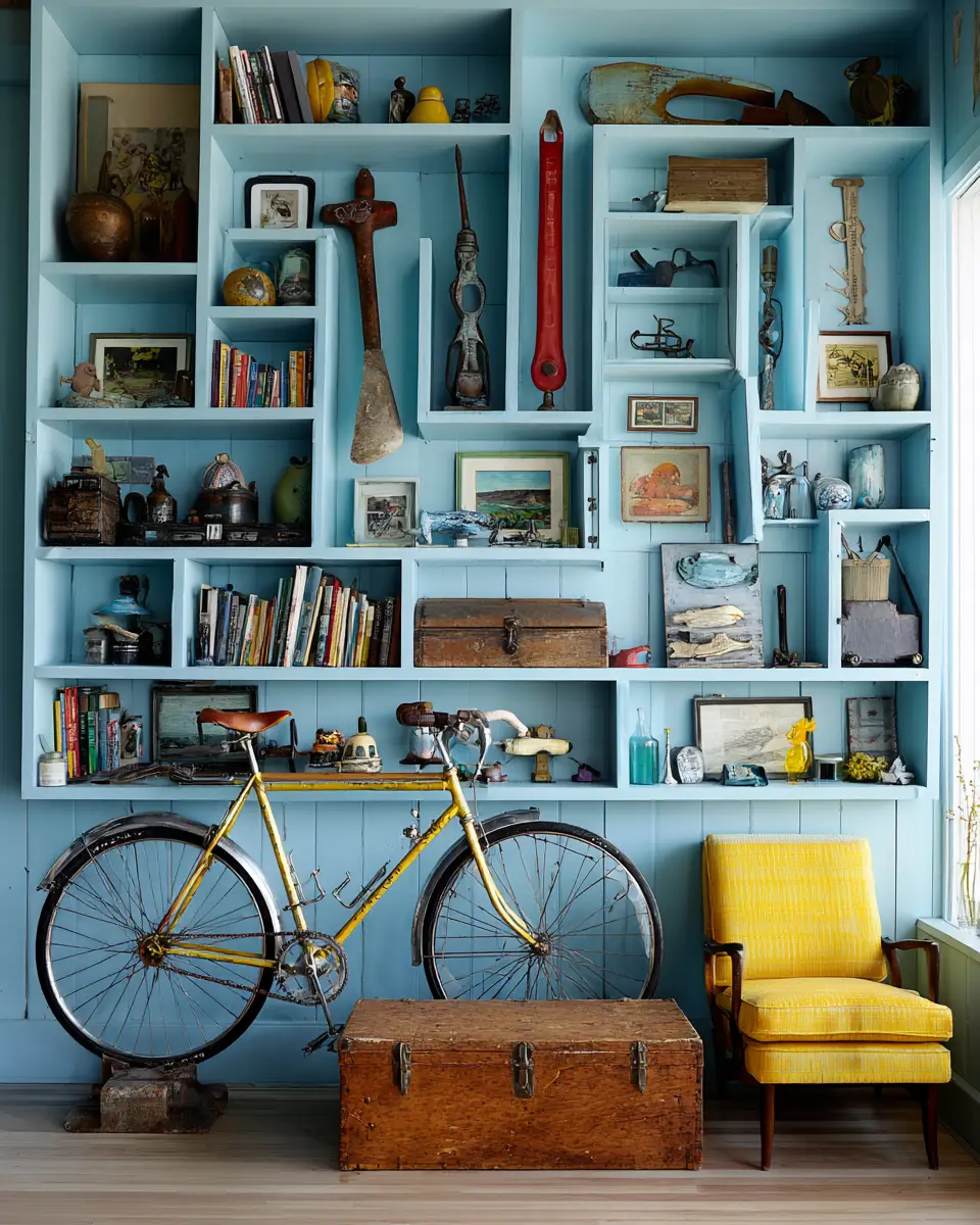 Sky Blue Eclectic Garage Decor Ideas