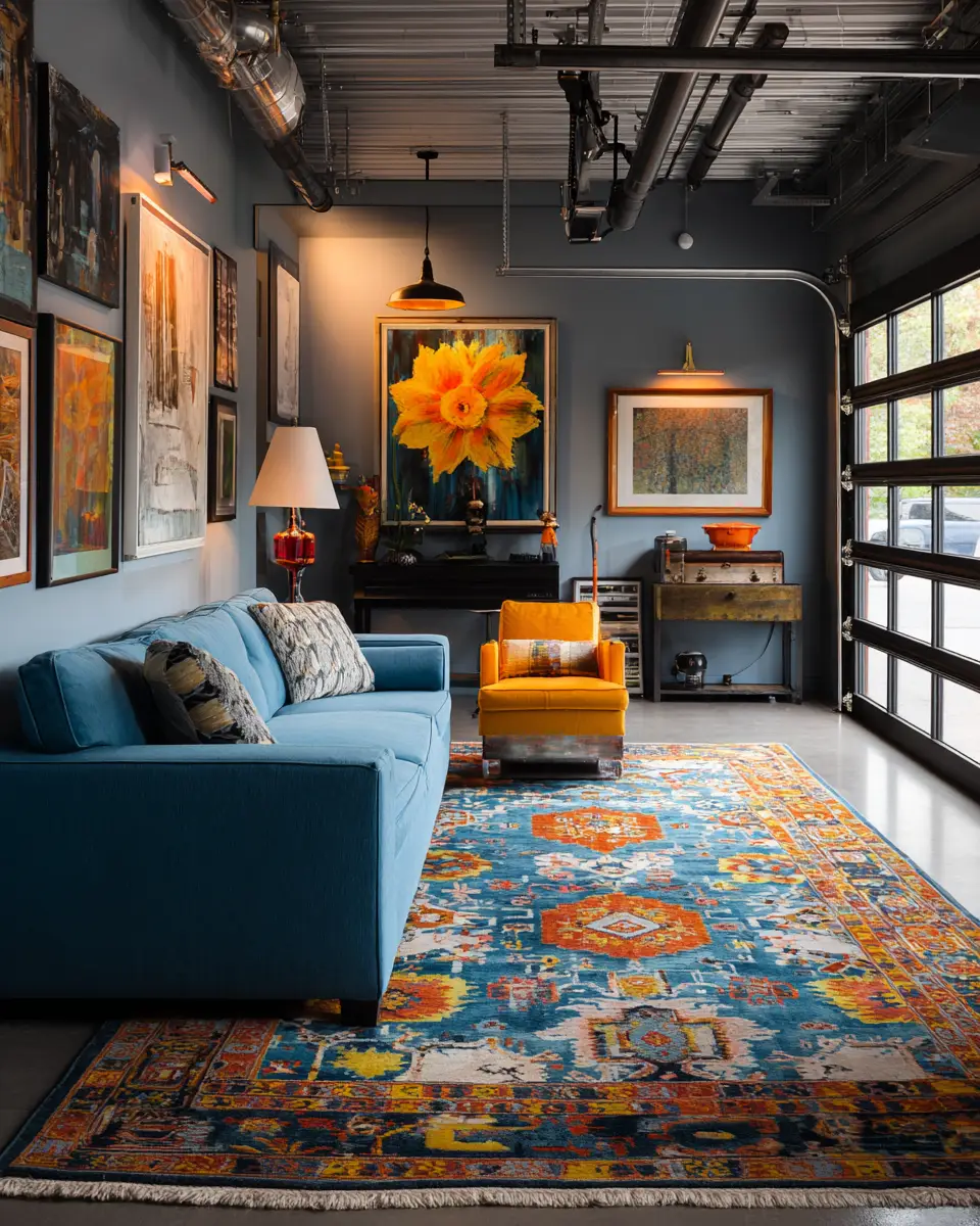 Sky Blue Eclectic Garage Decor Ideas