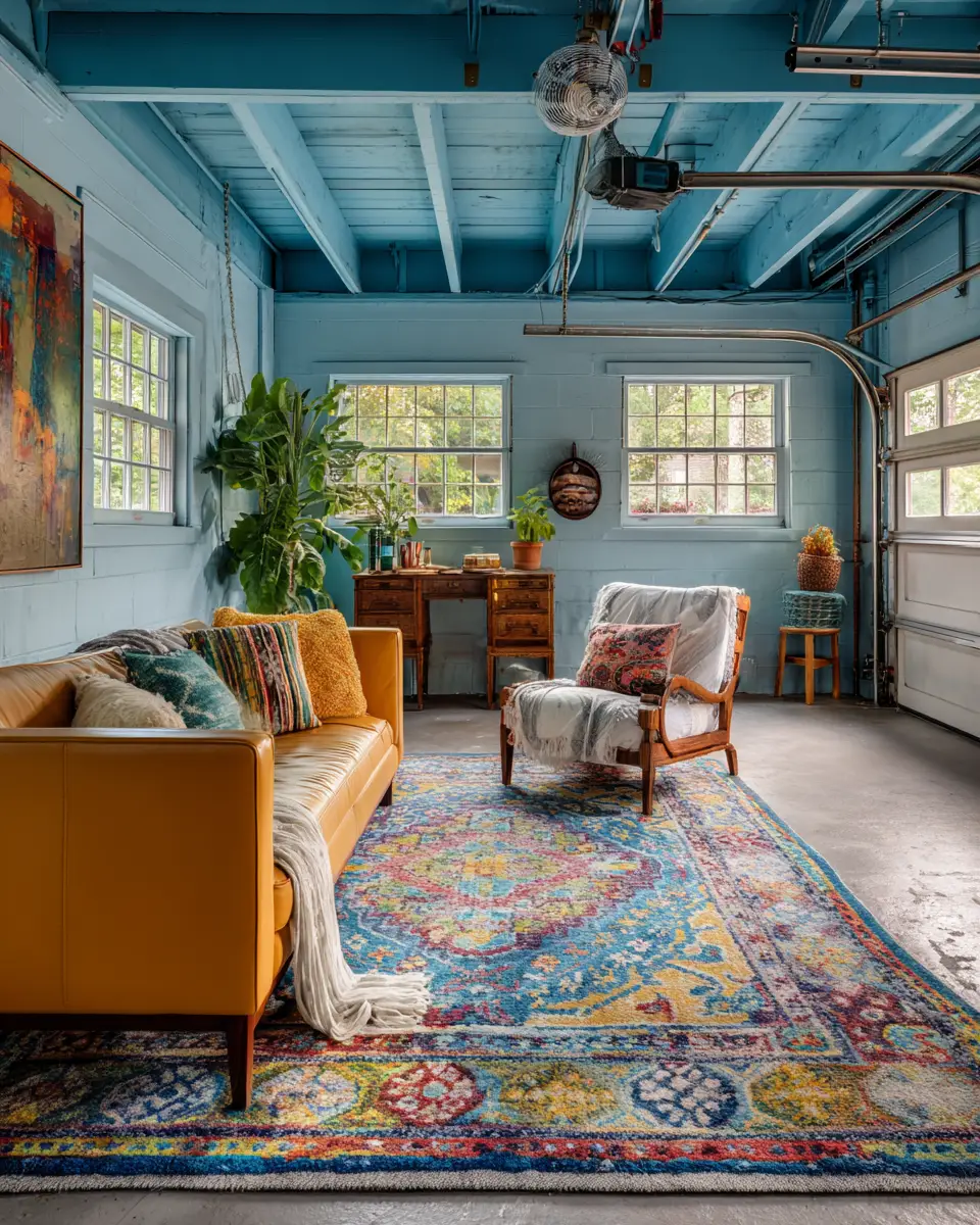 Sky Blue Eclectic Garage Decor Ideas