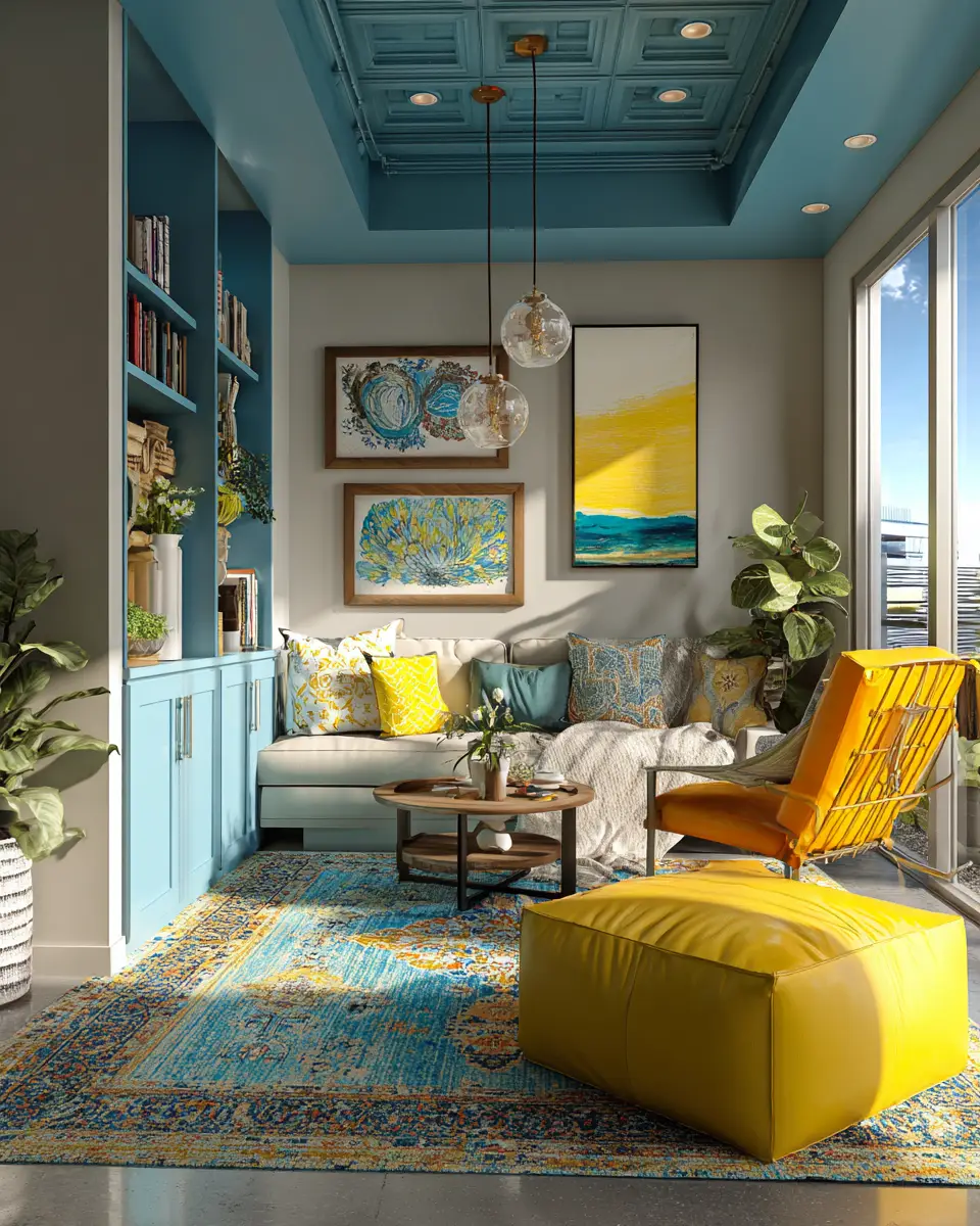 Sky Blue Eclectic Garage Decor Ideas