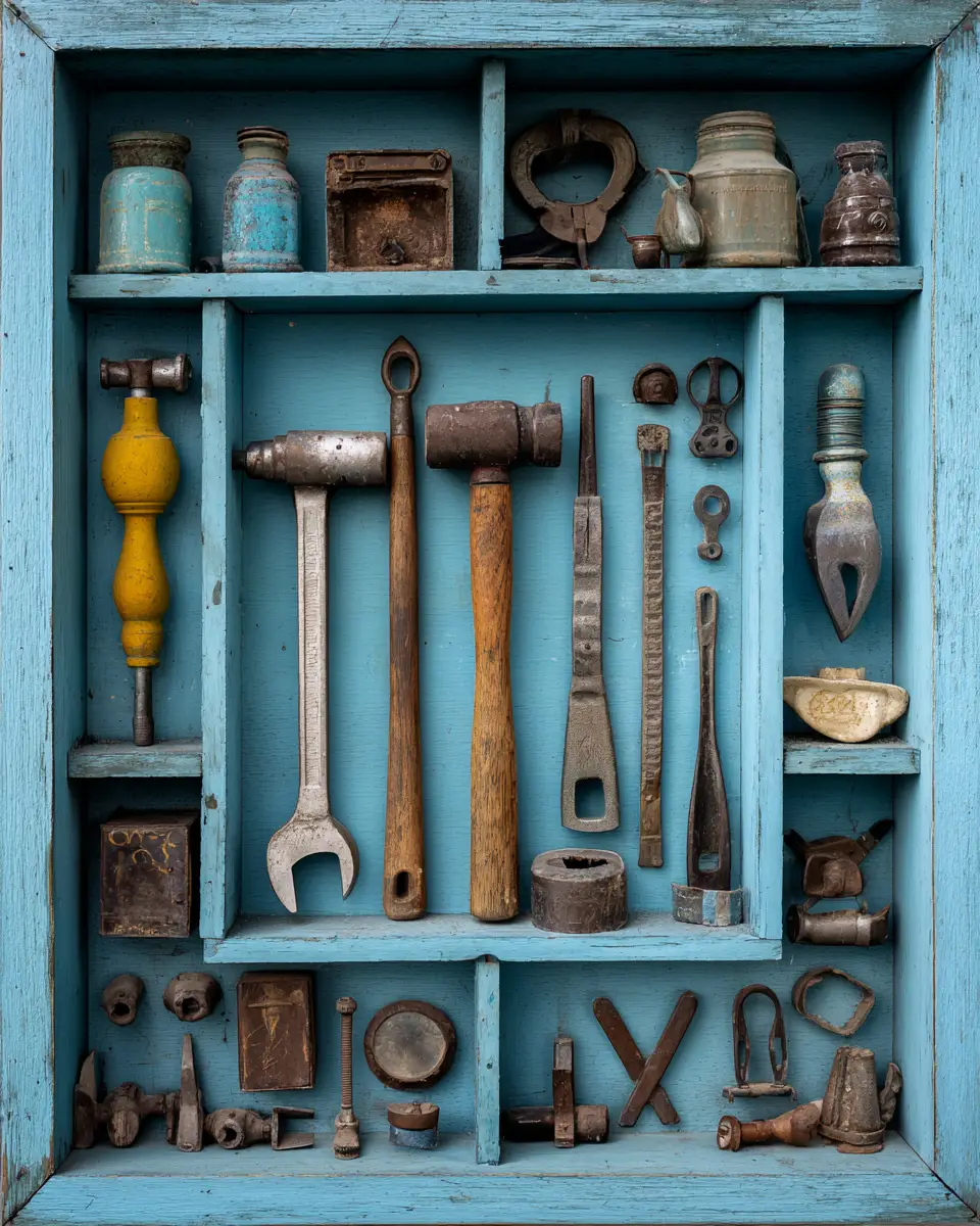 Sky Blue Eclectic Garage Decor Ideas