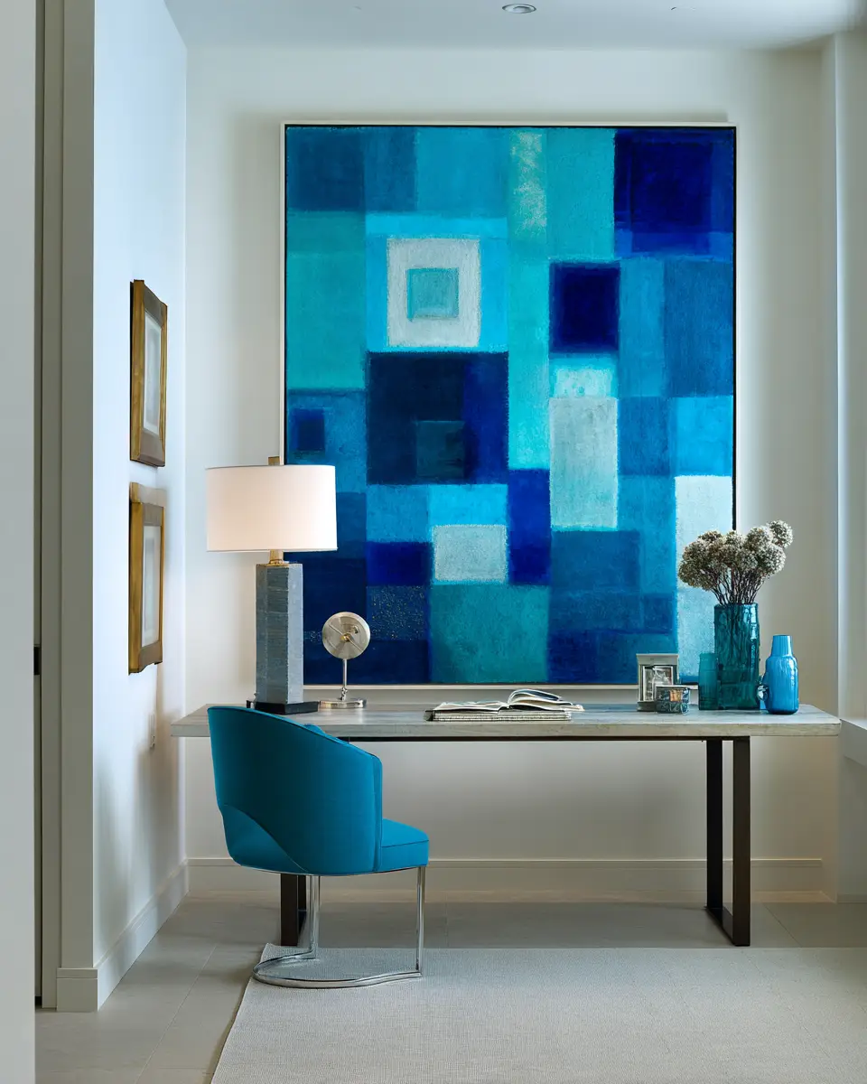 Sky Blue Minimalist Home Office Decor Ideas