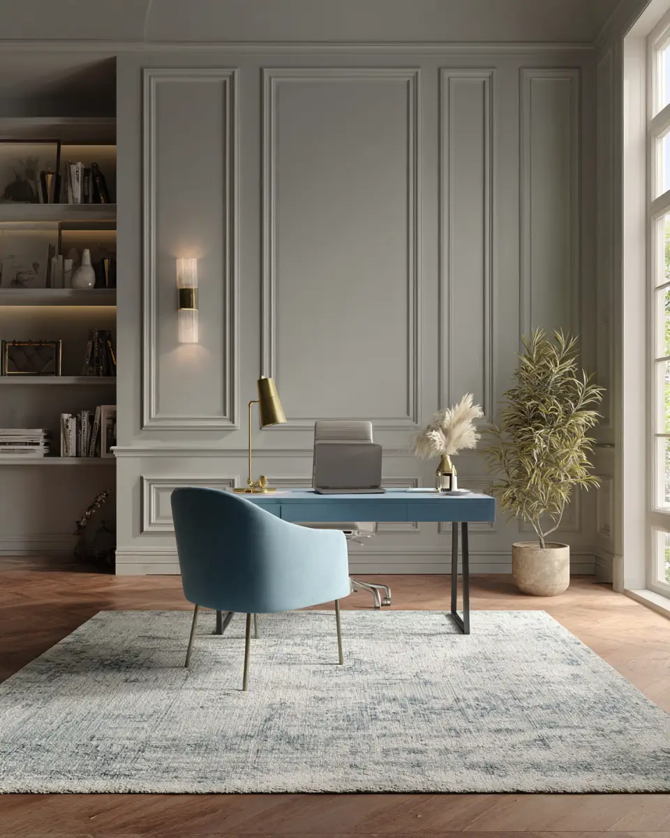 Sky Blue Minimalist Home Office Decor Ideas