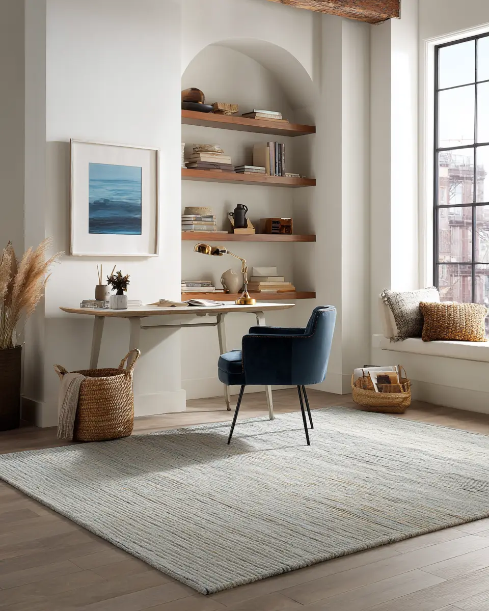 Sky Blue Minimalist Home Office Decor Ideas