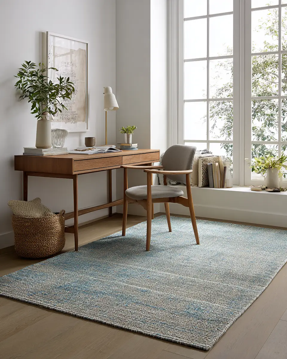 Sky Blue Minimalist Home Office Decor Ideas