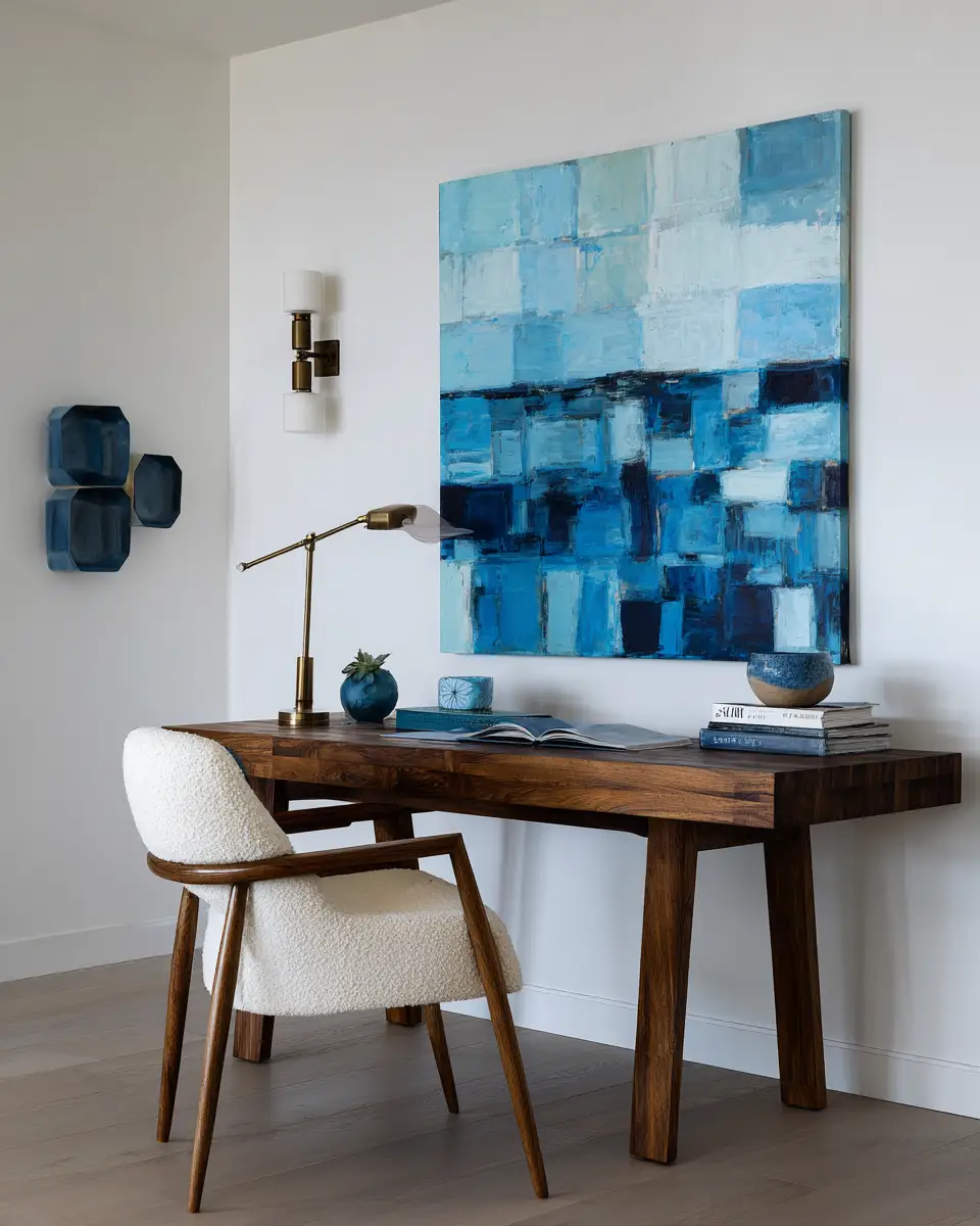 Sky Blue Minimalist Home Office Decor Ideas