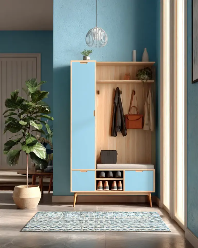 Sky Blue Modern Entryway Decor Ideas - Featured