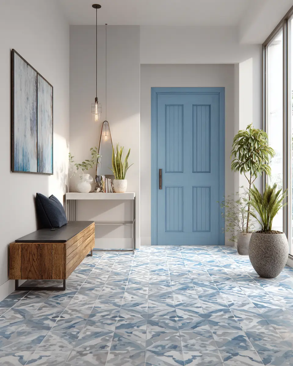 Sky Blue Modern Entryway Decor Ideas