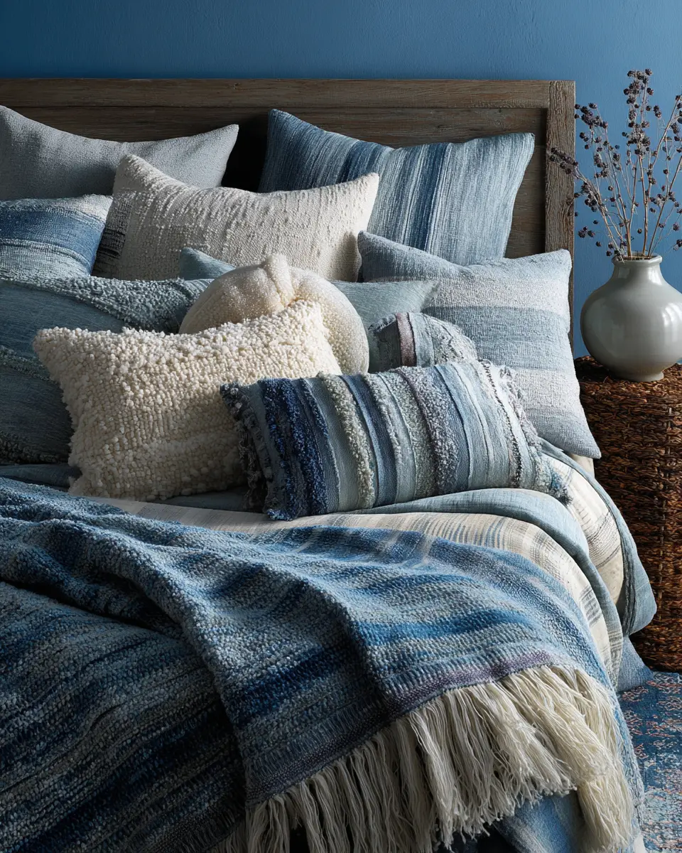 Sky Blue Rustic Bedroom Decor Ideas