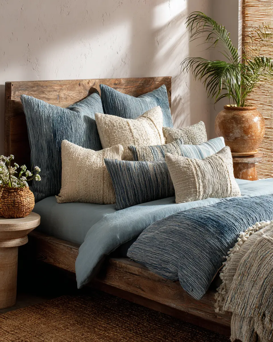 Sky Blue Rustic Bedroom Decor Ideas
