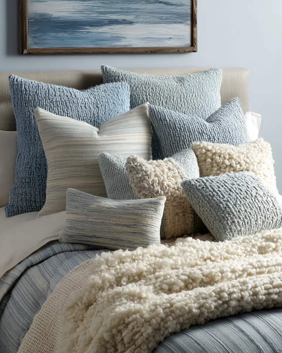 Sky Blue Rustic Bedroom Decor Ideas