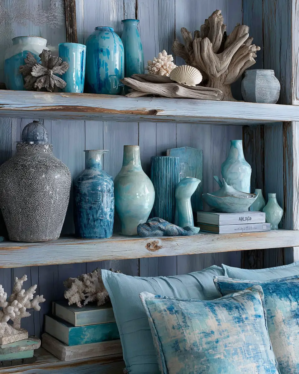 Sky Blue Rustic Bedroom Decor Ideas
