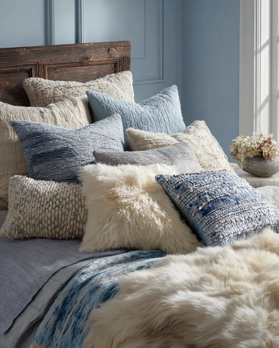 Sky Blue Rustic Bedroom Decor Ideas