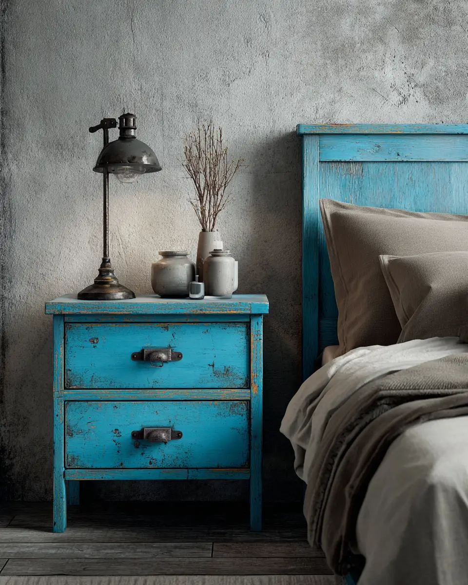 Sky Blue Rustic Bedroom Decor Ideas