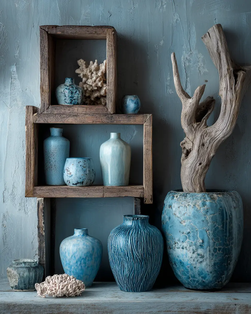 Sky Blue Rustic Bedroom Decor Ideas