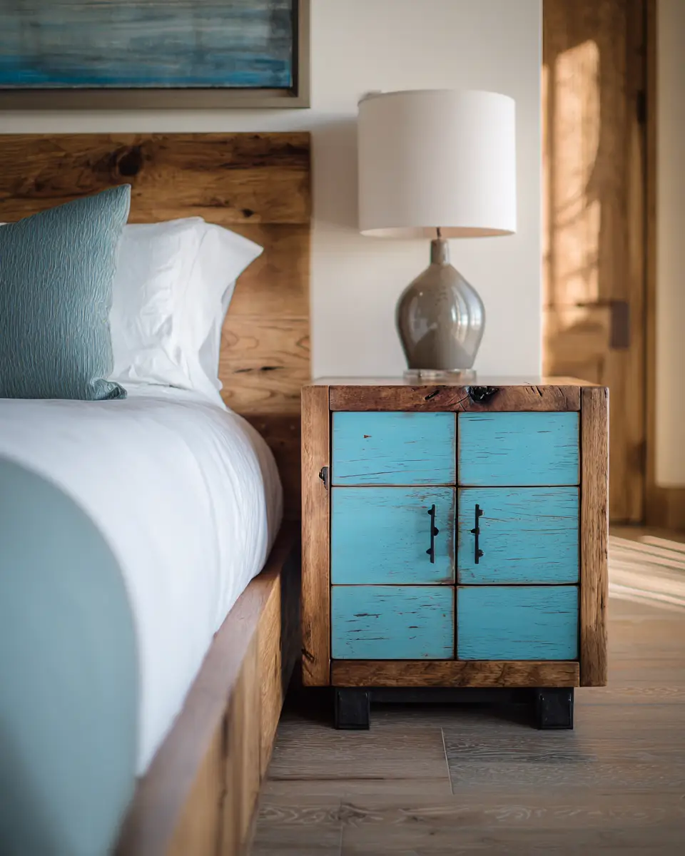 Sky Blue Rustic Bedroom Decor Ideas