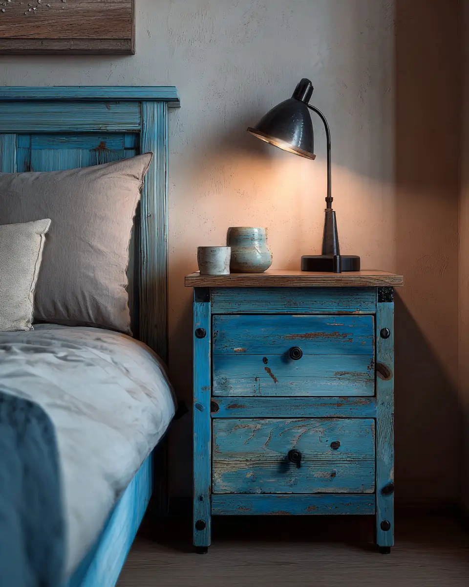 Sky Blue Rustic Bedroom Decor Ideas