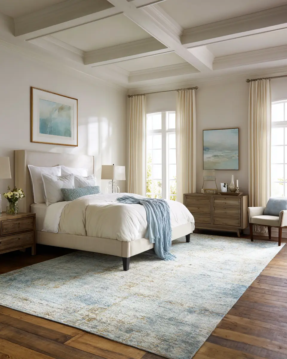 Sky Blue Rustic Bedroom Decor Ideas