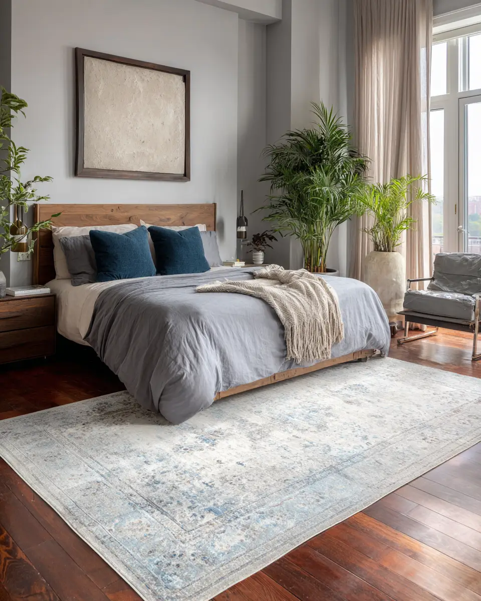 Sky Blue Rustic Bedroom Decor Ideas