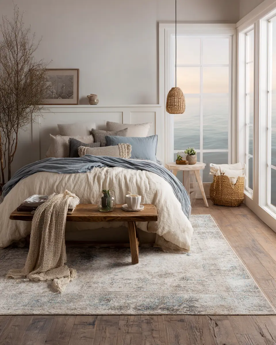 Sky Blue Rustic Bedroom Decor Ideas