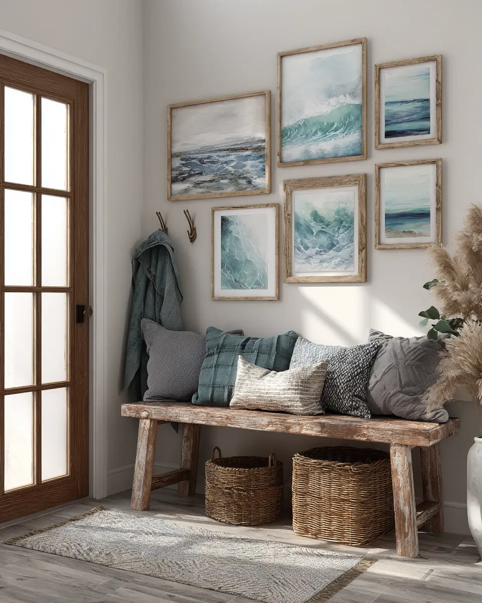 Sky Blue Rustic Entryway Decor Ideas