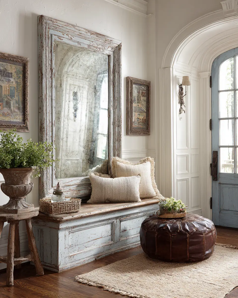 Sky Blue Rustic Entryway Decor Ideas