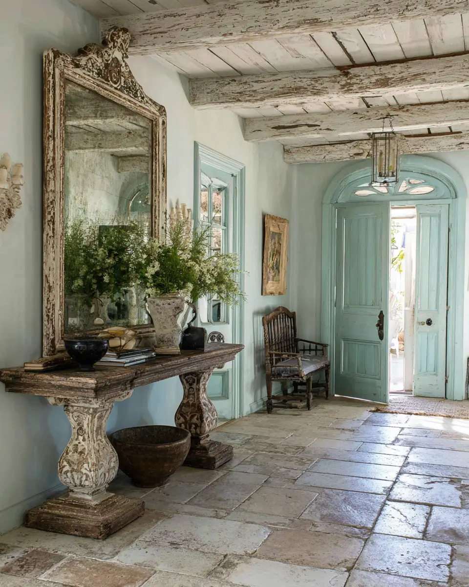 Sky Blue Rustic Entryway Decor Ideas