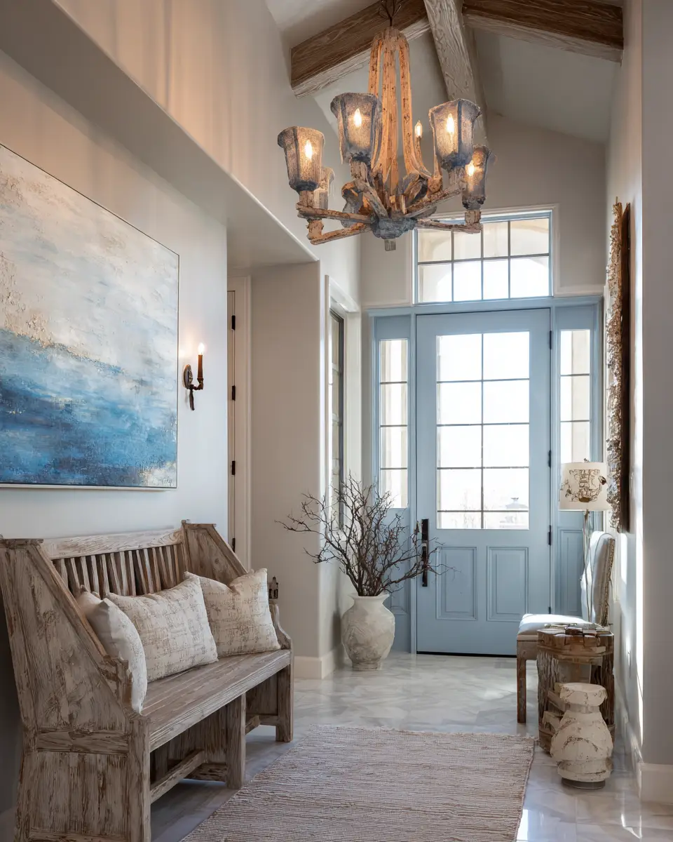 Sky Blue Rustic Entryway Decor Ideas