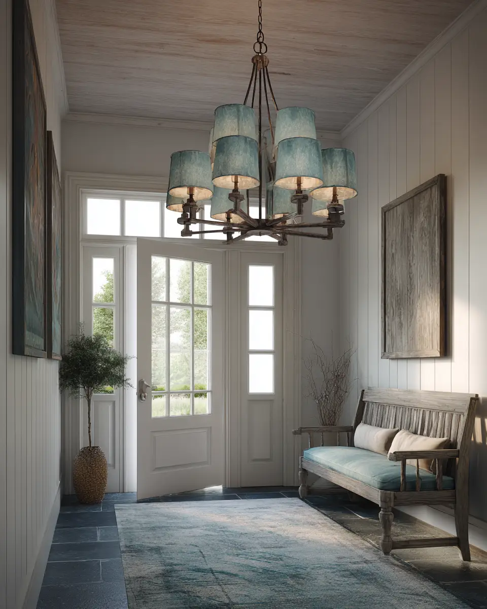 Sky Blue Rustic Entryway Decor Ideas