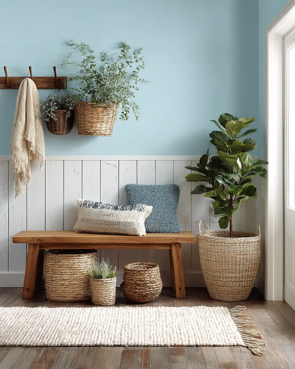 Sky Blue Rustic Entryway Decor Ideas