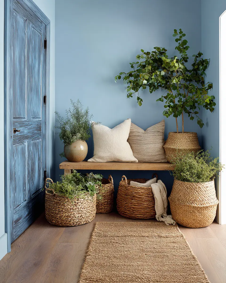 Sky Blue Rustic Entryway Decor Ideas