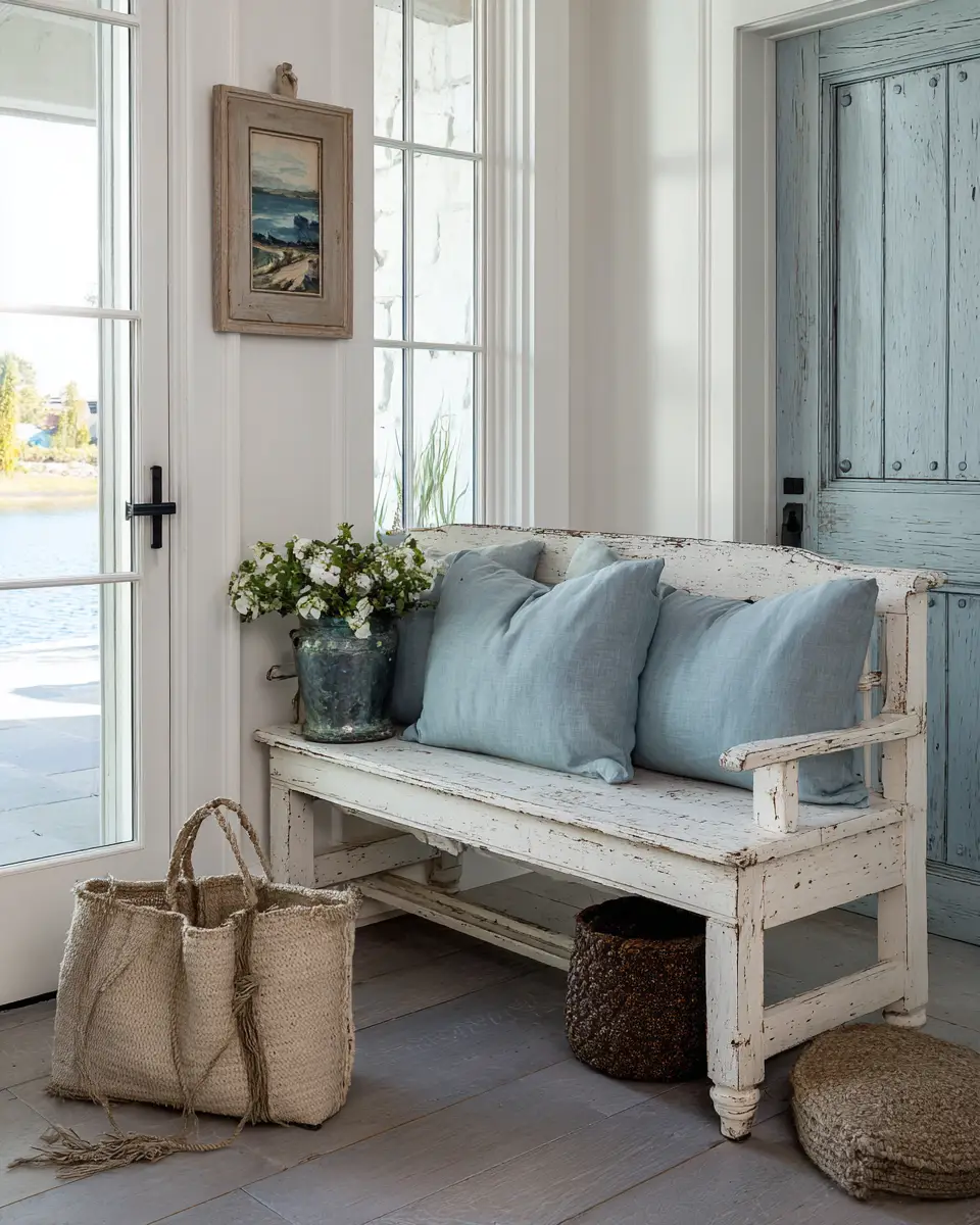 Sky Blue Rustic Entryway Decor Ideas