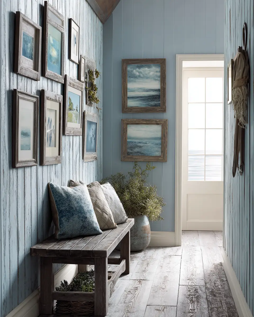 Sky Blue Rustic Entryway Decor Ideas