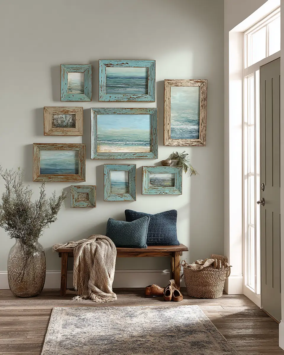 Sky Blue Rustic Entryway Decor Ideas
