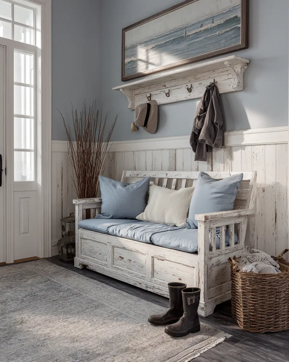 Sky Blue Rustic Entryway Decor Ideas