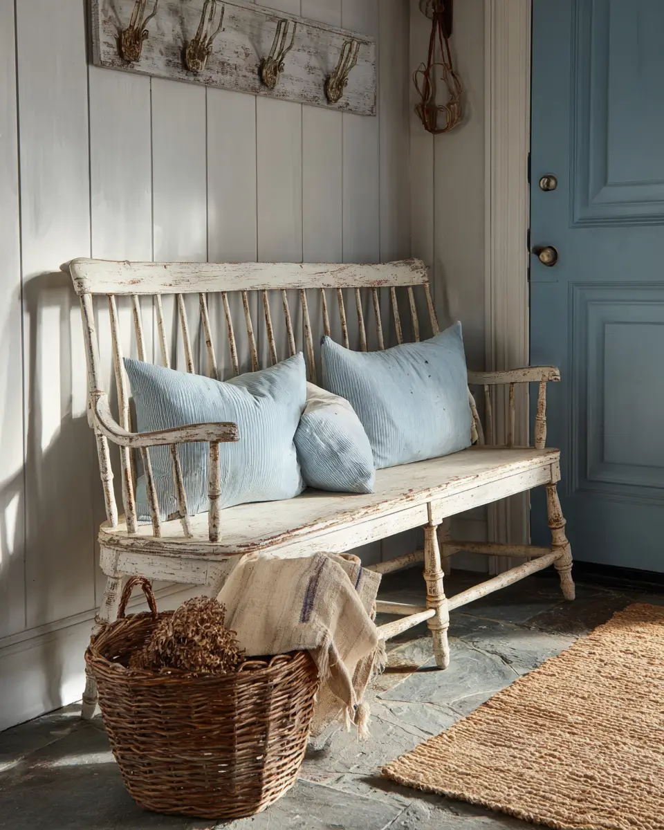 Sky Blue Rustic Entryway Decor Ideas