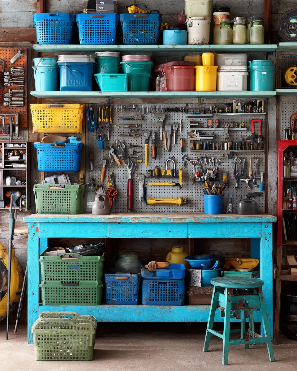 Sky Blue Rustic Garage Decor Ideas - Featured