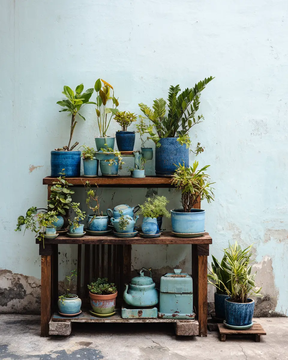 Sky Blue Rustic Garage Decor Ideas